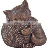 Brass Pet Cremation Urns With Sleeping Cat Urn thumbnail-1
