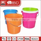 plastic bucket with metal handle