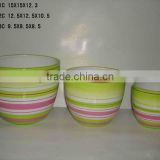 Hand-painted Multicolor-strip Ceramic Flower Pots