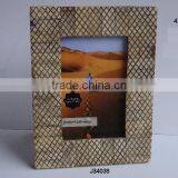 Antique Finish Bone Photo Frame With Curving in Square Patterns Available in All Sizes thumbnail-1
