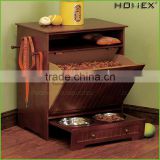 Wood Pet Storage Cabinet Feeding Station Homex_BSCI Factory