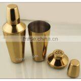 Stainless Steel Cocktail Shaker With Brass Finish thumbnail-1