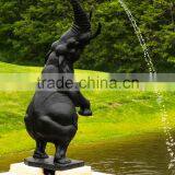 Garden Bronze Elephant Stone Water Fountain for Outdoor Decor