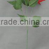 RED SINGLE ARTIFICIAL VELVET POINSETTIA FLOWER STEM thumbnail-1