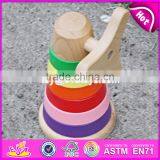 Best Design Colorful Rainbow Tower Wooden Baby Stacking Toys W13D110 thumbnail-4