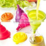 Cooking Funnel Food Grade Kitchen Silicone Rubber Funnel Silicone Foldable Funnel thumbnail-6