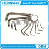 allen key set 10pcs, quality guarantee Cr-V steel different types of allen key