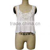 Lace Pattern Collar Plain Fashion Women Tops thumbnail-1