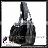 CX-H-03 China Wholesale Trendy Real Mink Fur Ladies Leather Bags Handbags thumbnail-5