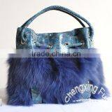 CX-H-27C 2016 Latest Fashionable Desgin Genuine Fox Fur Ladies Hand Bag thumbnail-3