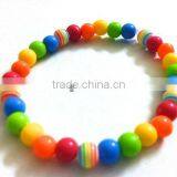 Rainbow Candy Bead Bracelet, Strechable Chunky Bead Bracelets, Colorful Candy Bead Bracelet thumbnail-1