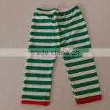 Wholesale Children's Boutique Clothing Christmas Outfit for Children Green Stripes Top and Pants thumbnail-4