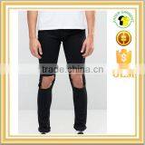 Custom Wholesale Distressed Washed Denim Ripped Mens Jeans Trousers thumbnail-1