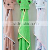 Embroidered Bamboo soft kids towel with hood,hooded towel for kids