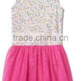 2017 New Hot Sell Kids Clothes Girl Dress Cotton Dress Children Floral Tulle Tank Dress thumbnail-2
