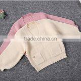 Wholesale Lantern Sleeve V Neck High Quality Girl Sweater Pullover thumbnail-1