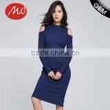 Womens Fashion Navy Blue Western Style Party Sweater Dress With High Quality thumbnail-1