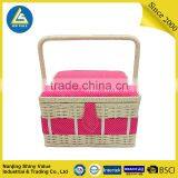 Classic Type PP Cord Sundries Storage Fabric Sewing Basket With Handle