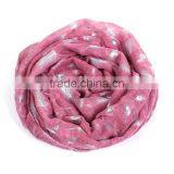 Cotton Polyester Blend Scarves & Wraps Rectangle Silver Fuchsia Feather Custom Made Scarf thumbnail-3