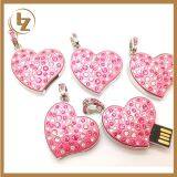 Diamond Heart Type USB Flash Drives USB 2.0 Pen Drive 32GB/16GB/8GB/4GB Pendrives U Disk thumbnail-1