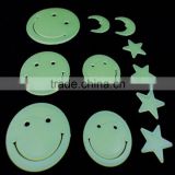 Glow in dark smile face wall stickers luminous fluorescent wall decoration sticker