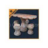 Contemporary Marble Garden Ornaments / Rectangular Red Marble Table thumbnail-1