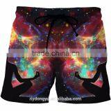 Men Fast Dry Black Blue Splint Print Beach Shorts/ Blue l na Creative Plus Size Beach Shorts/ Pocets Sports Beach Wear thumbnail-5