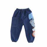 Autumn Boy Baby Korean Version of Trousers for Children Cartoon Printed With Foreign Style Children With Velvet Jean Trousers thumbnail-5