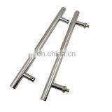 Stainless Steel Polished H Type Double Interior Exterior Glass Door Handle thumbnail-3