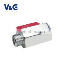 1/4" - 3/4" M-BSP x F-BSP Valogin 232 Psi Chrome Plated Brass Mini Ball Valve thumbnail-3
