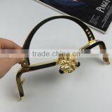 NEW!Top Quality High-grade Gold Metal Bag Frame for Handbag With Flower Pattern Clasp and Handle