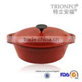 Oval Pre-seasoned Cast Iron Cookware Enamel Flower Cast Iron Pot
