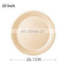 Barbecue Birthday Cake Plate Art Painting Plate Eco-Friendly Biodegradable Round Disposable Palm Leaf Plates