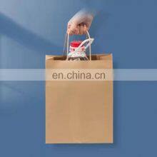 Custom Paper Bags Take Away Food Bag Chicken Bubble Milk Tea Take Away Brown Paper Bag thumbnail-5