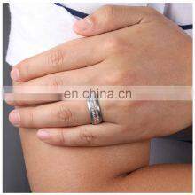 8mm Rose Gold Stainless Steel Tungsten Carbide Rings Hawaiian Koa Wood Arrow Inlay Men's Jewelry thumbnail-4