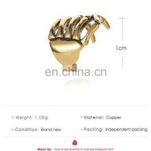 Vintage Antique Ear Cuff Punk Small Hand Bone Hollow Charm Clip Earrings thumbnail-2