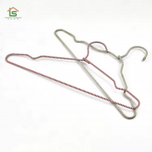 Non Slip Space Saving Fabric Braided Cord Wrapped Metal Wire Hangers With Rope Covered For Clothes thumbnail-3