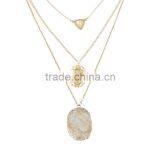 Fancy Three Layered Gem Stone Gold Necklace Designs in 10 Grams thumbnail-1