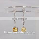 Simple Design Handmade Crystal Earrings Zirconia Silver thumbnail-2
