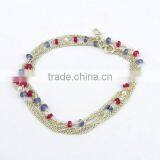 Pale Beauty !! Springring Lock Iolite & Pearl & Ruby 925 Sterling Silver Chain, Wholesale Jewellery On Factory Price thumbnail-6