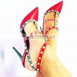 Head Designer Fmous Brand Lady Shoes Fashion Rock With Studes Sandal,High Slingback Shoe,Model T-Strap Heels Pump Shoe Women thumbnail-2