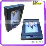 Factory Price Magnetic Flip Cardboard Gift Box With Transparent Window and Ribbon