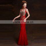 Women's Red V-Neck Print Floor-Length Dress thumbnail-2