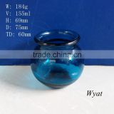 wholesale 160ml colored blue round glass candle jars SLJd74