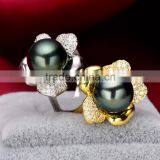 High Luster 8-9mm Black Pearl Ring Designs for Wholesale thumbnail-4
