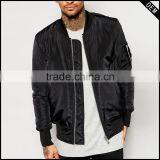 Side Pockets Ribbing Cuff Mens Fashion Jacket Wholesale Round Neck Zip Opening Custom Bomber Jackets