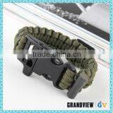 Outdoor Survival 7 Strands 550 Paracord Bracelet With Flint Fire Start Compass and Whistle thumbnail-2