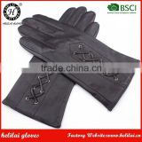 Wholesale Best Price Knitted Wool Lining Ladies Leather Gloves in Winter