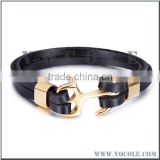 Novelty bow clasp design black leather bracelet for girls 2016 China
