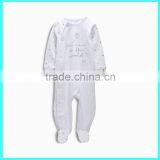 Top Quality Cheap Infant Clothing Baby Rompers White Baby Sleepers With Feet thumbnail-1